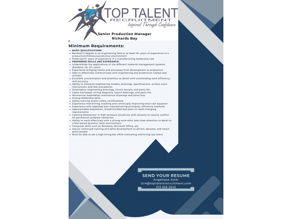 Senior Production Manager - Harnesses