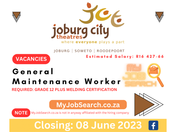 General Maintenance Worker vacancy at Joburg City Theatres