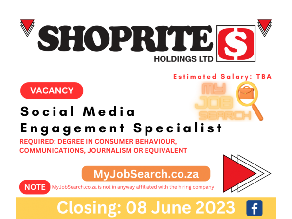 Shoprite Group is hiring a Social Media Engagement Specialist