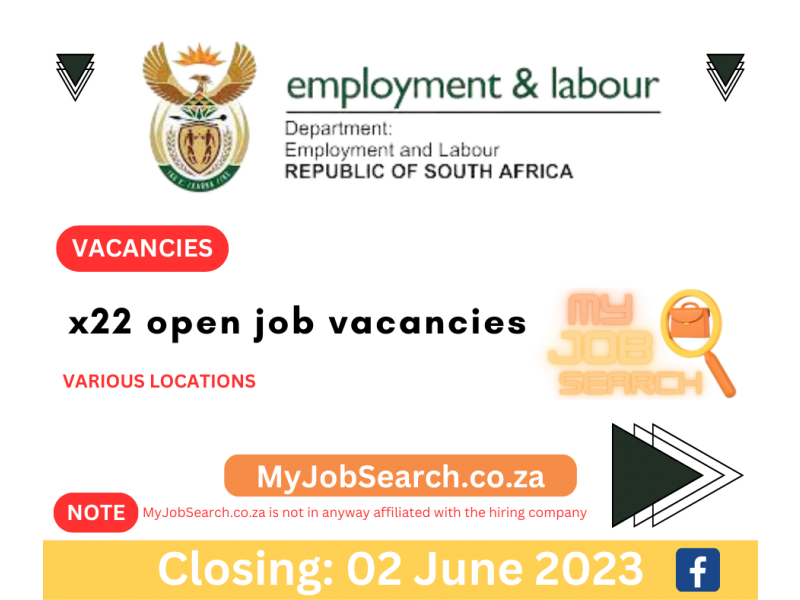 x22 open job vacancies at Department of Employment and Labour x22 open job vacancies at Department of Employment and Labour